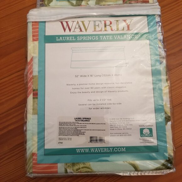 Waverly Laurel Springs Tate Valance Floral 52x16 in Set of 2 NEW Tropical Summer - Picture 5 of 6